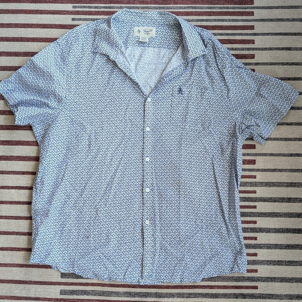 Men's Blue Patterned Shirt